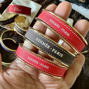 Authentic Designer Ribbon Up-Cycled Cuff Bracelet